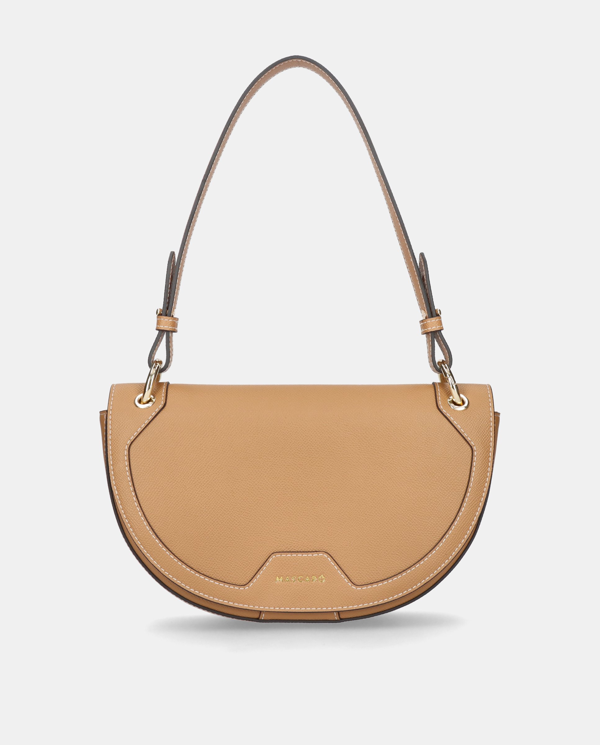 Bolso de hombro de mujer en piel - Mascaró - Marrón Marrón-1