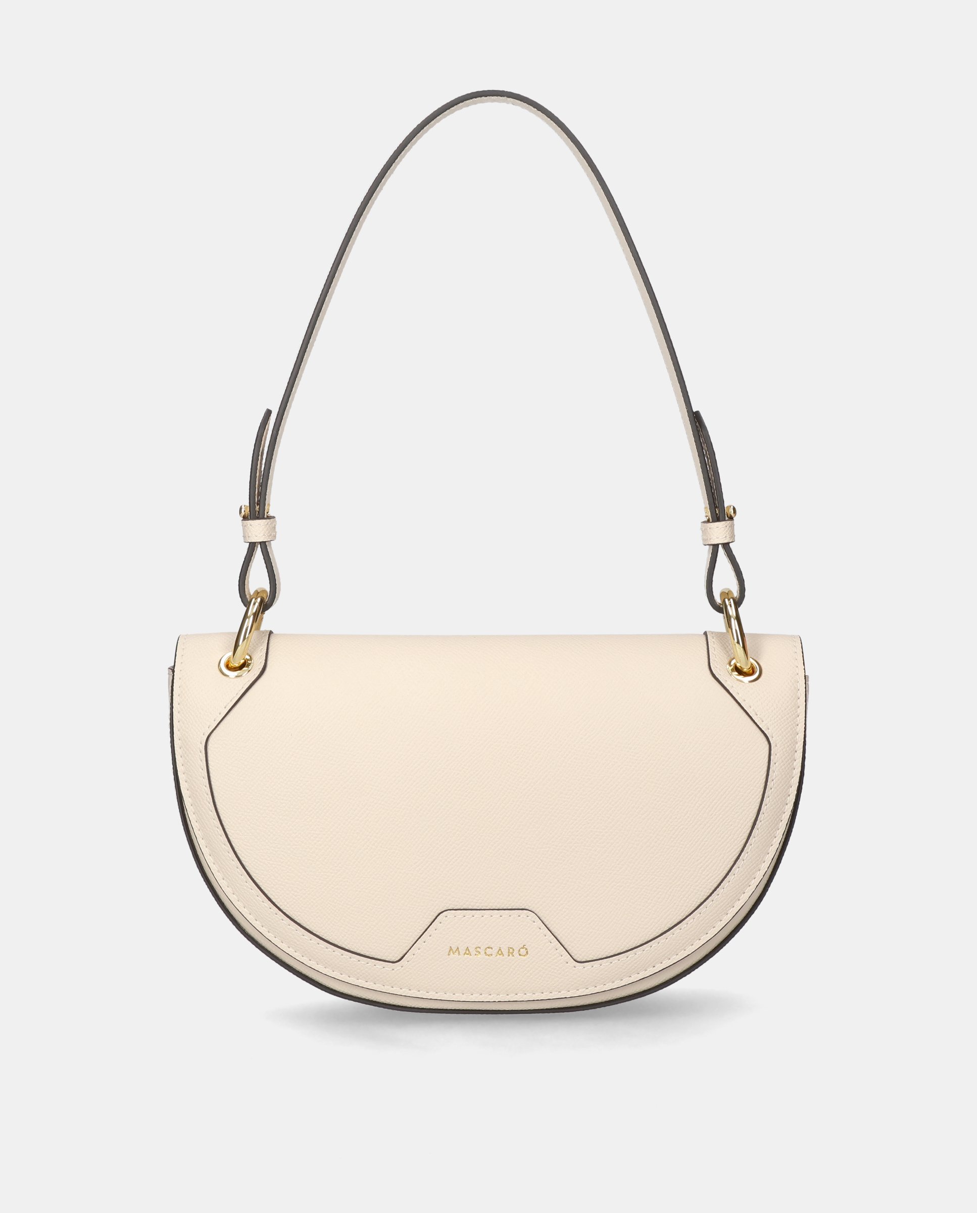 Bolso de hombro de mujer en piel - Mascaró - Blanco Blanco-1