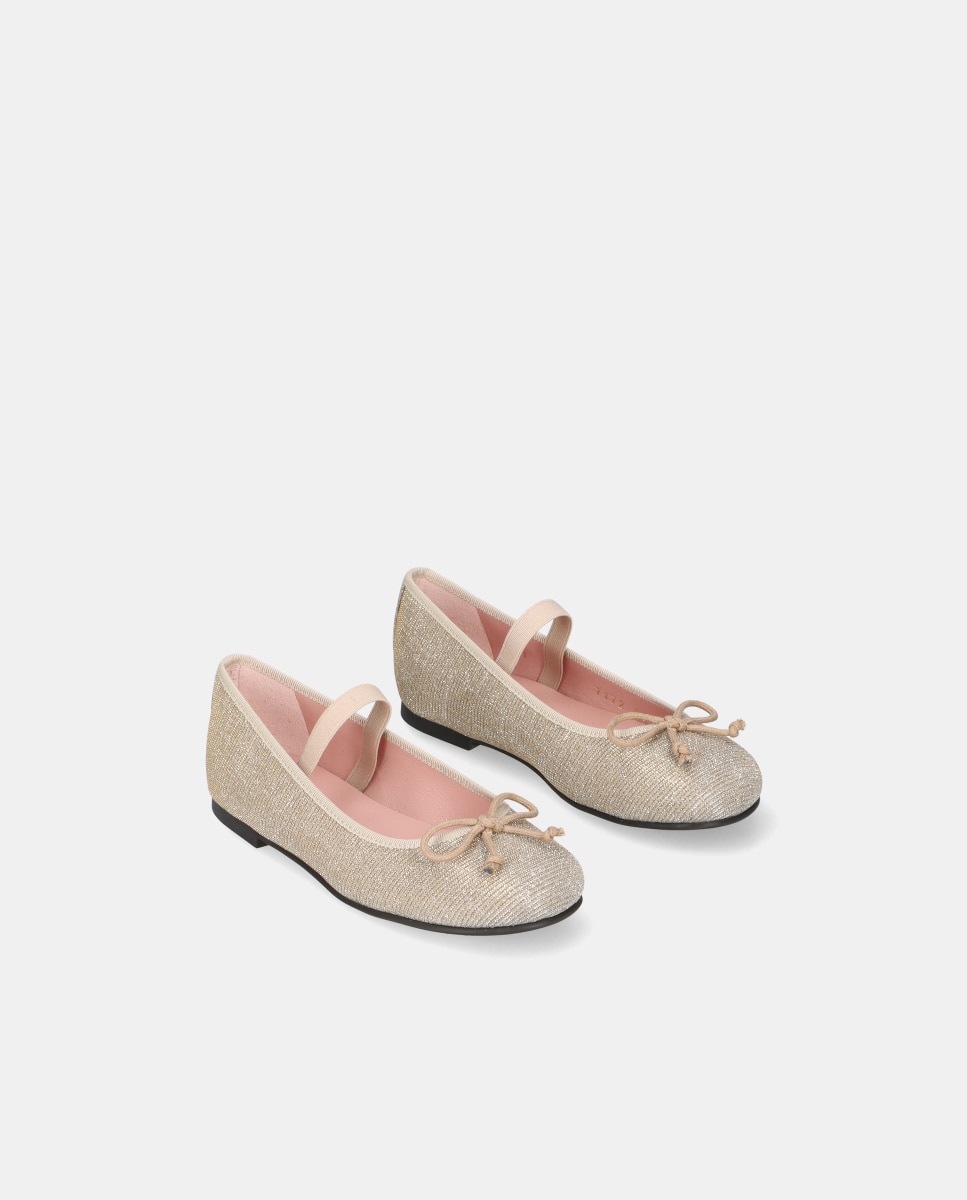 Bailarina Hannah de niña en tela brillante - Pretty Ballerinas - Champagne Champagne-2