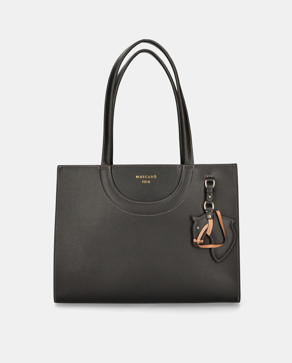 Cuero Bolso Negro Hombro Bolso De Hombro En Piel Negra · Mascaró