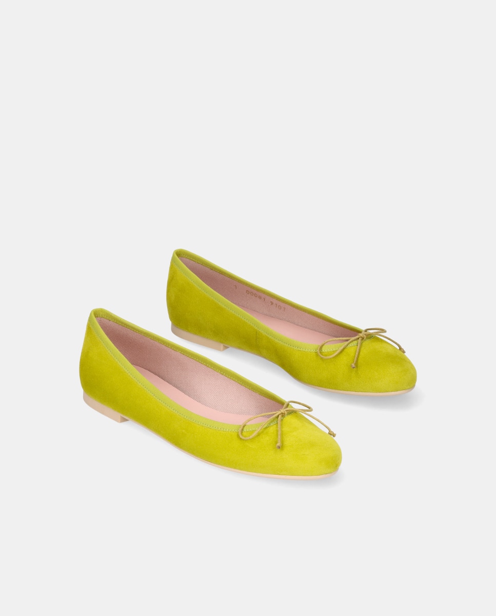 Bailarinas planas Nicole de mujer en ante suave - Pretty Ballerinas - Verde menta Verde menta-2
