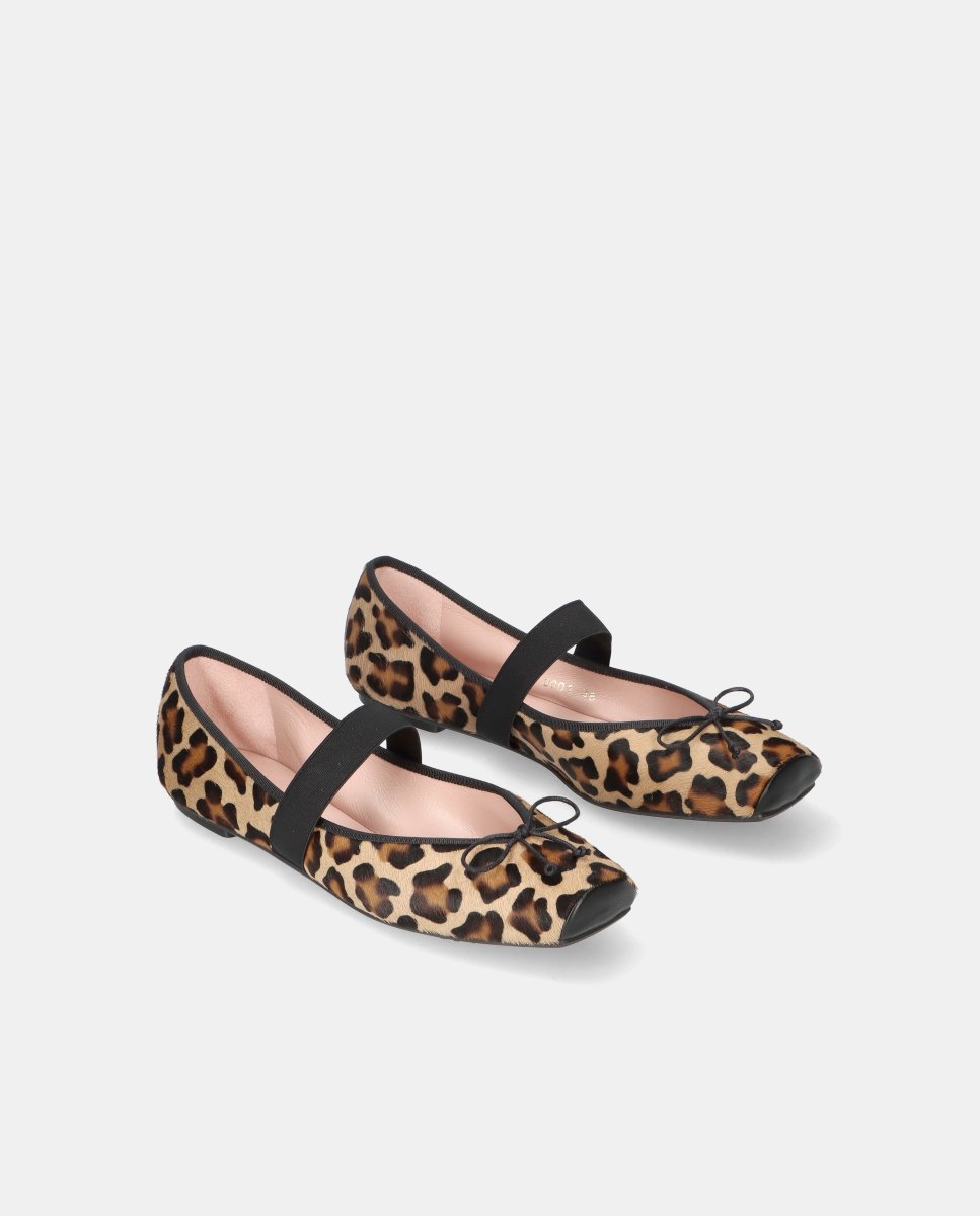 Bailarinas planas kristen de mujer en poni estampado leopardo - Pretty Ballerinas - Multicolor Multicolor-3