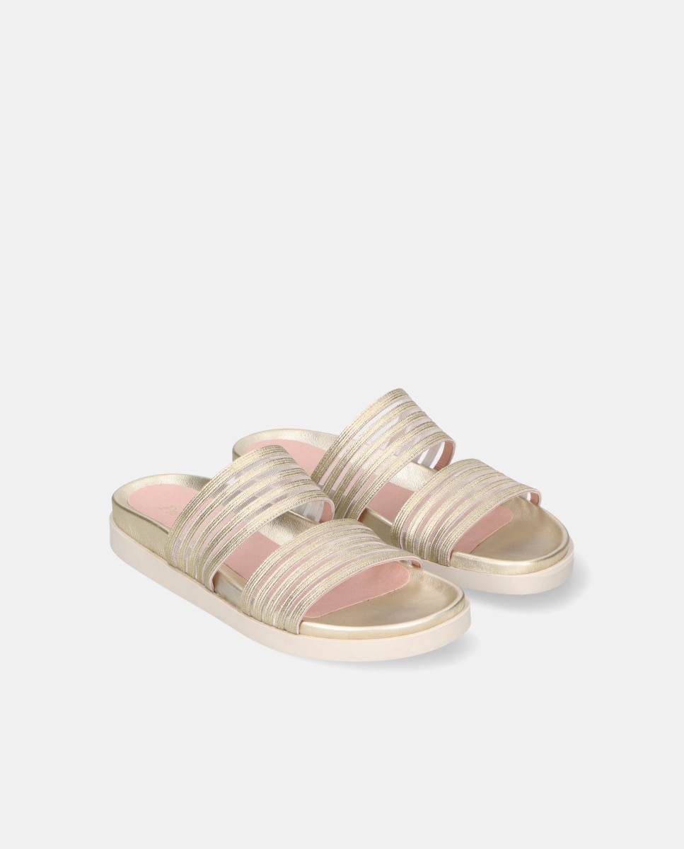 Imagen 2 de Sandalias Singer de mujer en piel metalizada - Dorado Dorado