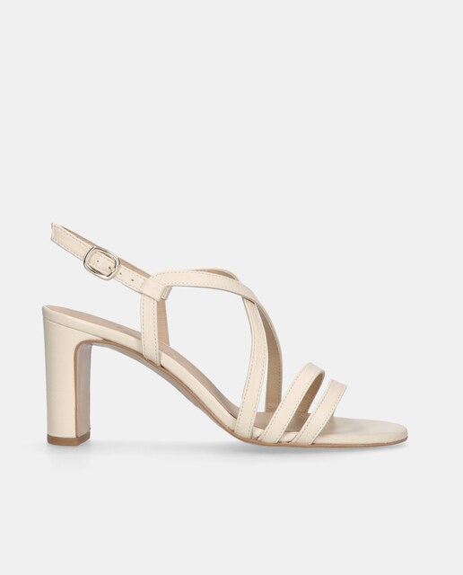 Imagen 0 de Sandalias de tacón Maria de mujer en napa color marfil