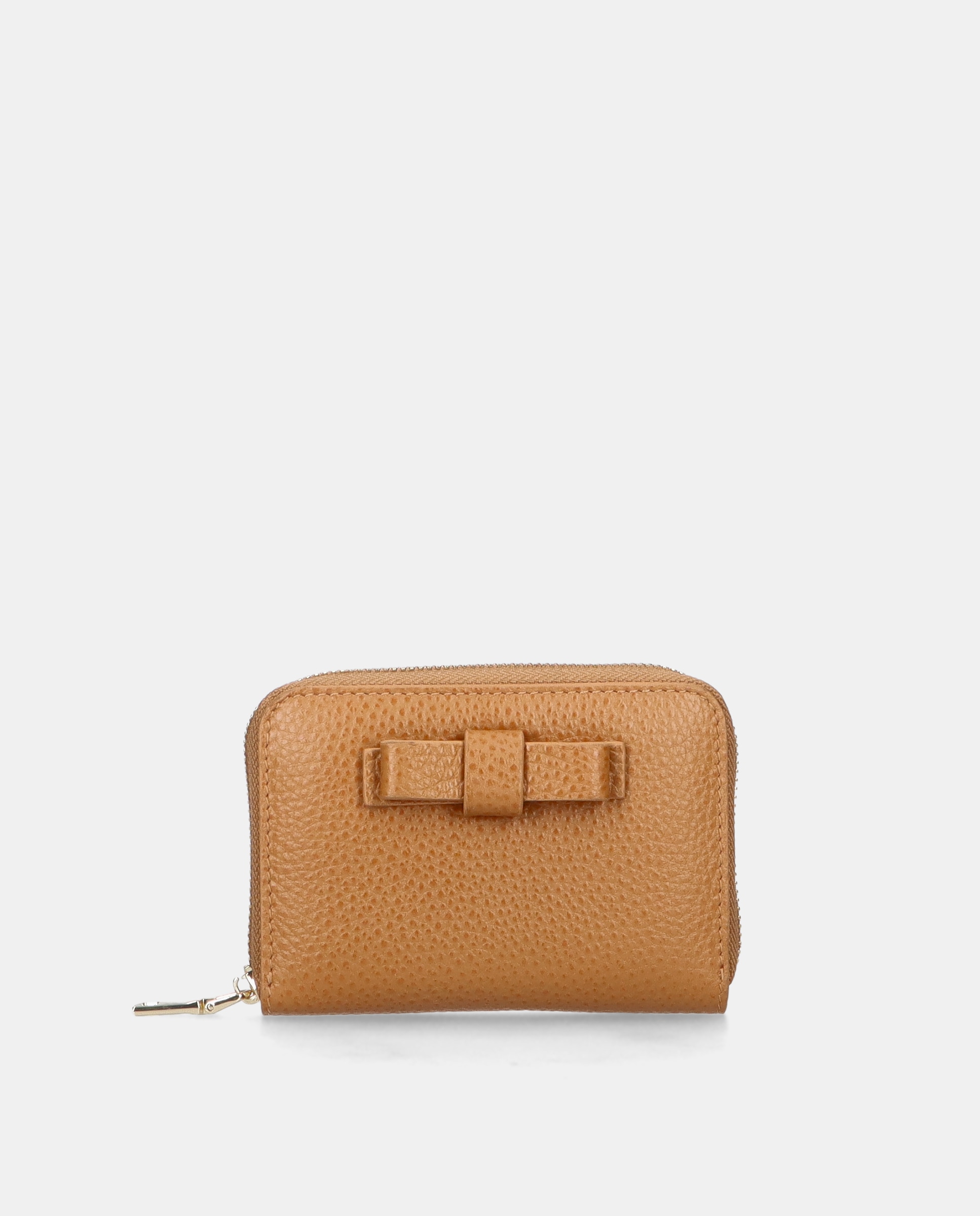 Imagen 1 de Cartera de mujer en piel con lazo Marrón