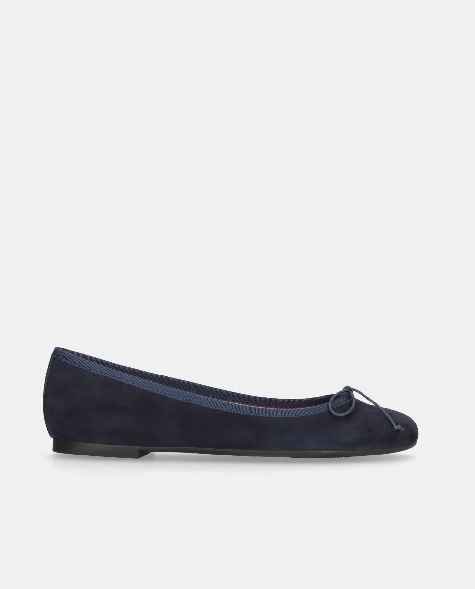 Bailarinas planas Nicole de mujer en ante suave - Pretty Ballerinas - Azul Azul-1