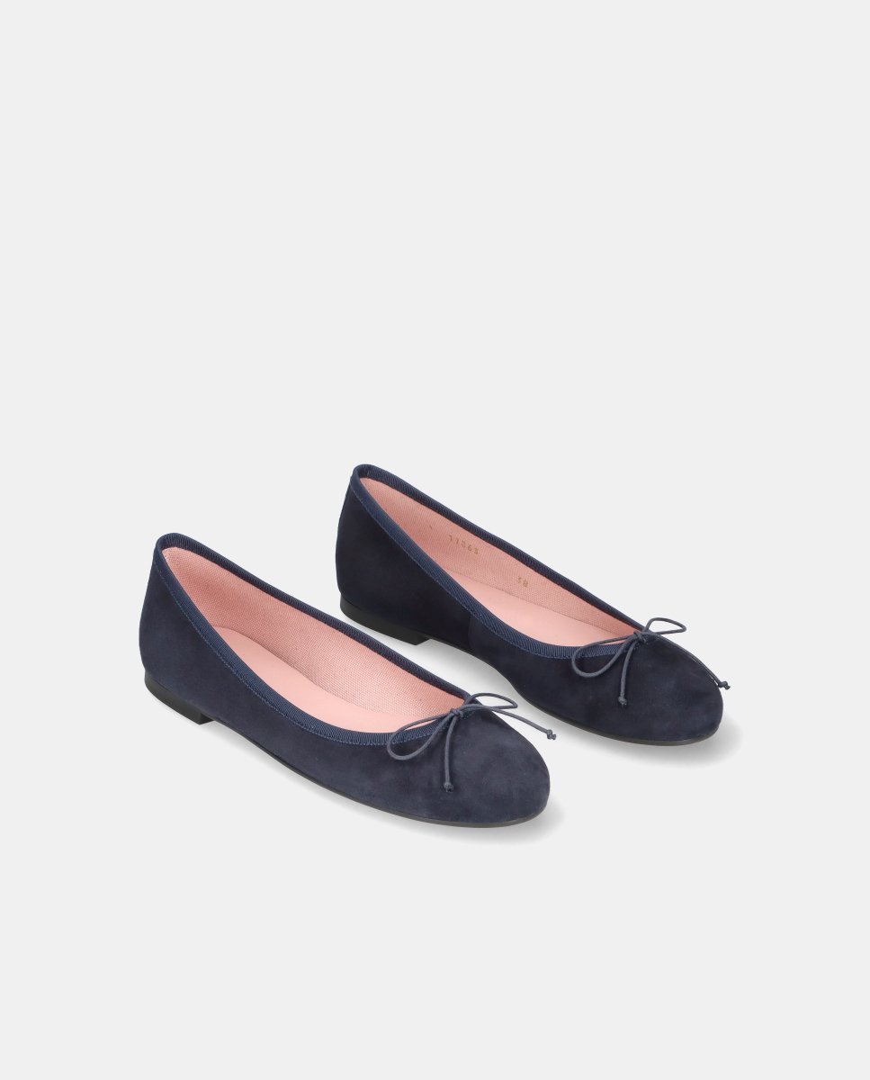 Bailarinas planas Nicole de mujer en ante suave - Pretty Ballerinas - Azul Azul-3