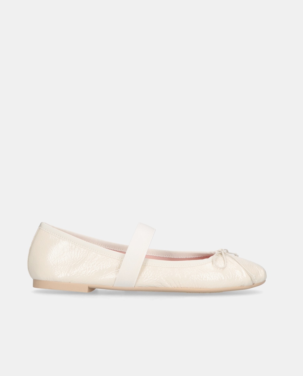 Bailarinas planas Nicole de mujer estilo sachetto en napa - Pretty Ballerinas - Blanco Blanco-1