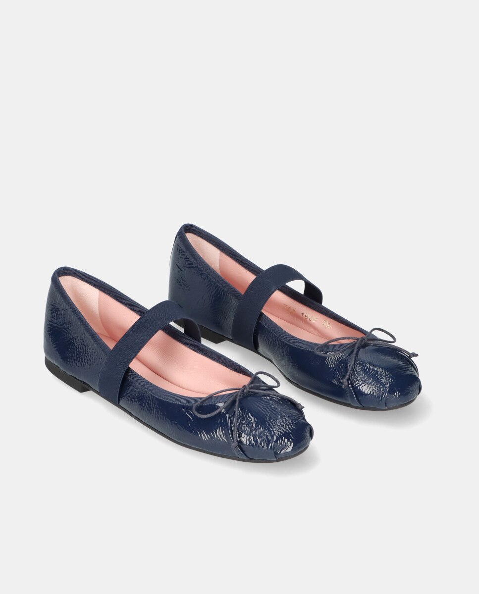 Bailarinas planas Nicole de mujer estilo sachetto en napa - Pretty Ballerinas - Azul marino Azul marino-3