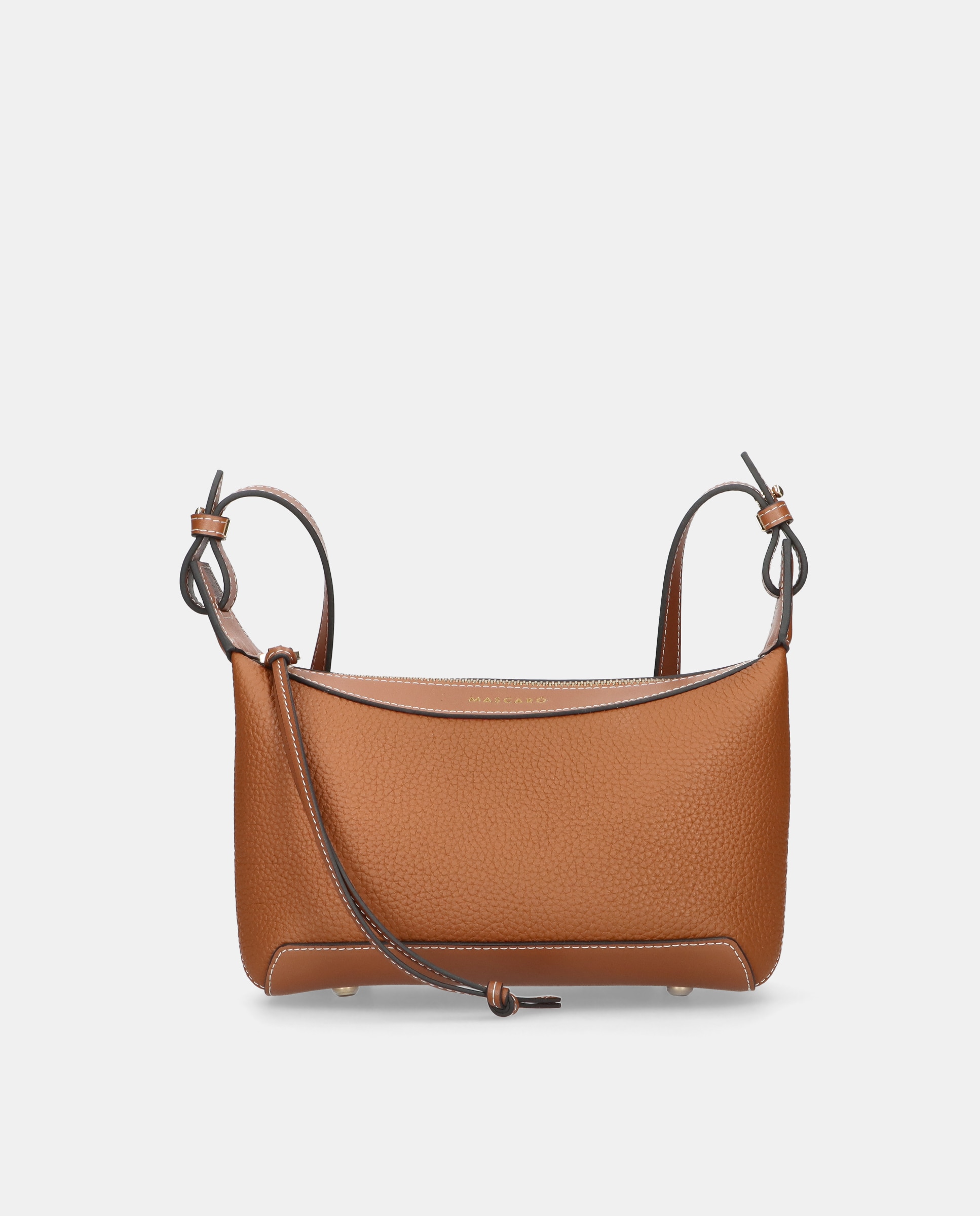 Bolso de hombro de mujer en piel - Mascaró - Marrón Marrón-1