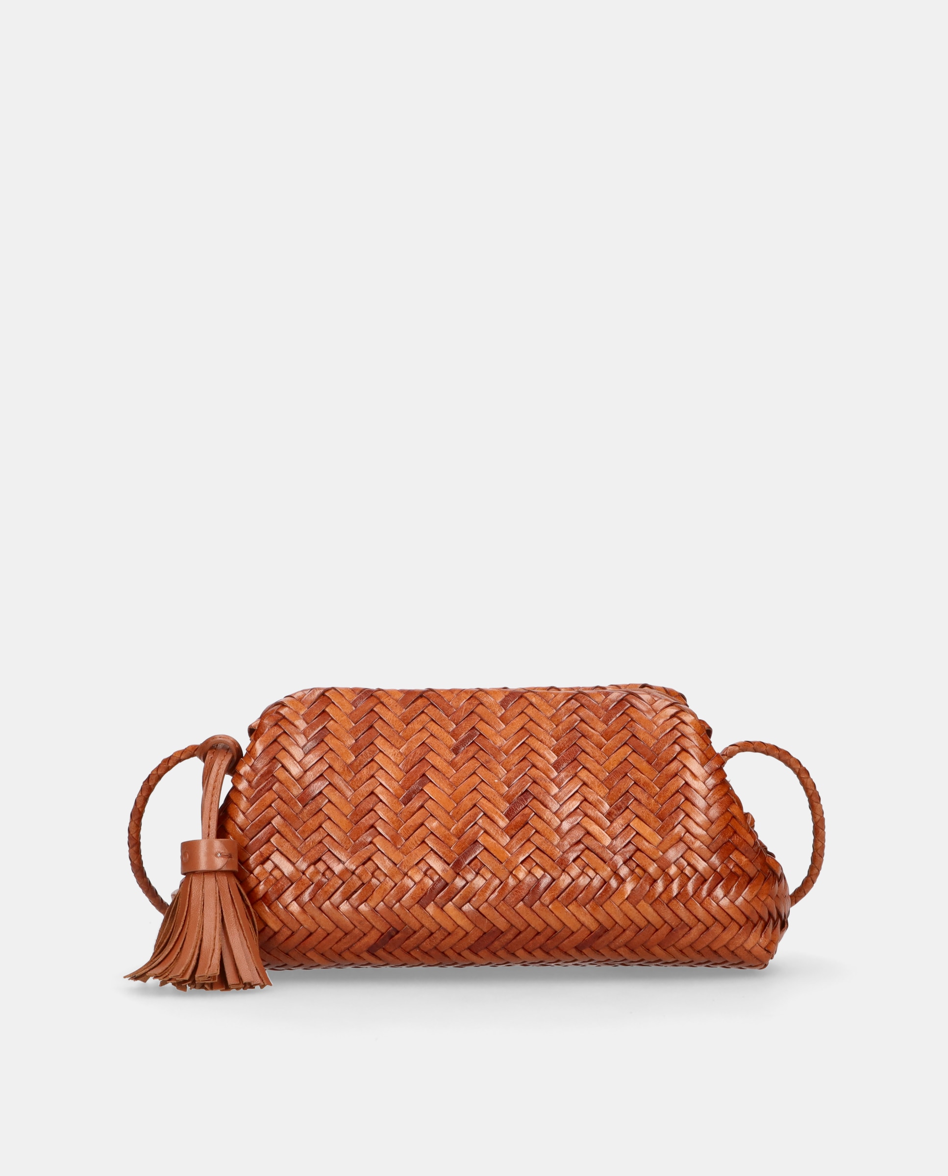 Bolso de mano de mujer en piel entrelazada - Mascaró - Marrón claro Marrón claro-1