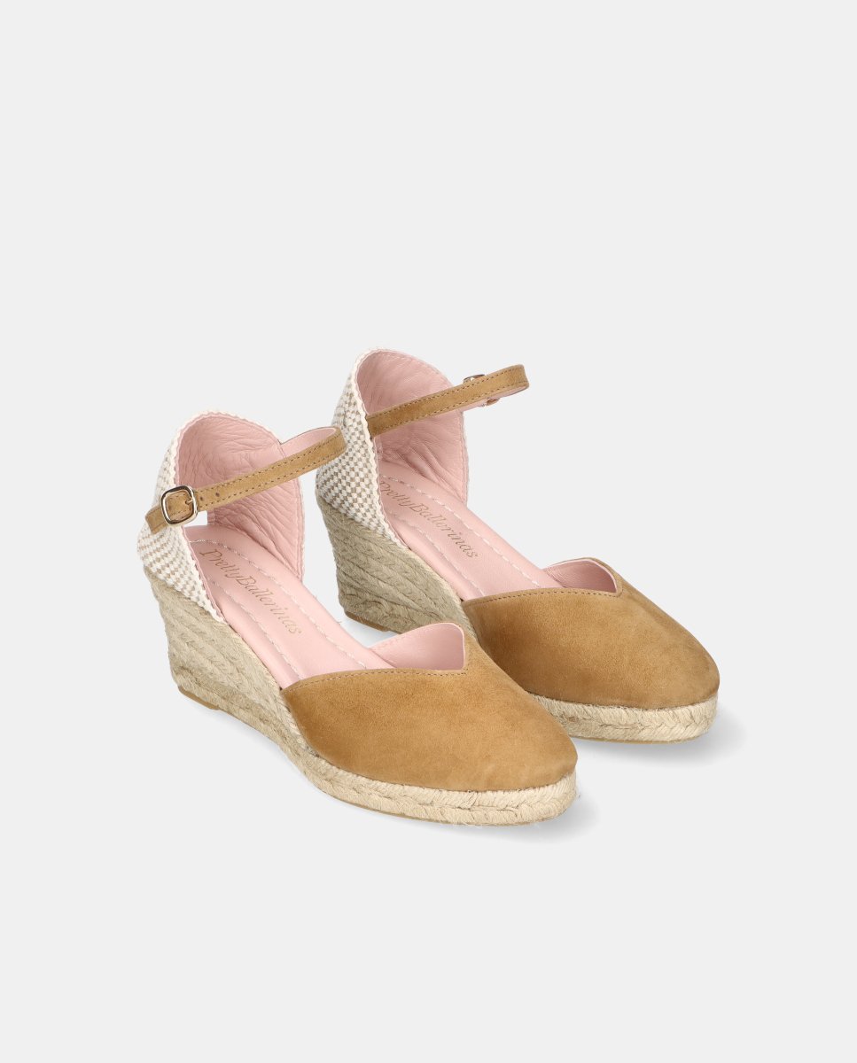 Alpargatas de cuña de mujer en ante color negro - Pretty Ballerinas - Marrón Marrón-3