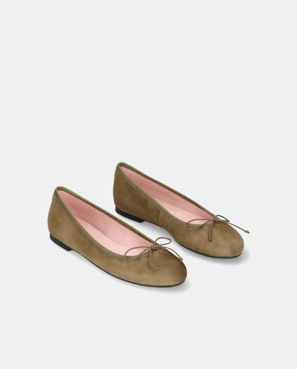 Bailarinas Nicole de mujer en ante suave - Pretty Ballerinas - Verde militar Verde militar-3
