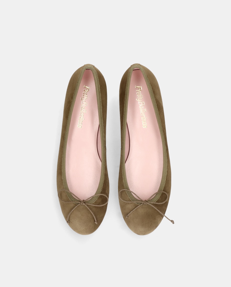 Bailarinas Nicole de mujer en ante suave - Pretty Ballerinas - Verde militar Verde militar-2