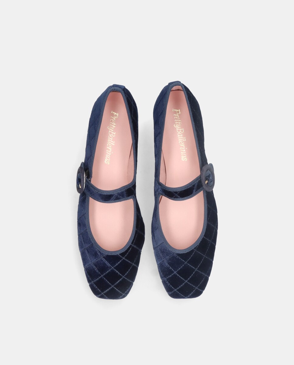 Bailarinas Camille de mujer en terciopelo acolchado con tira