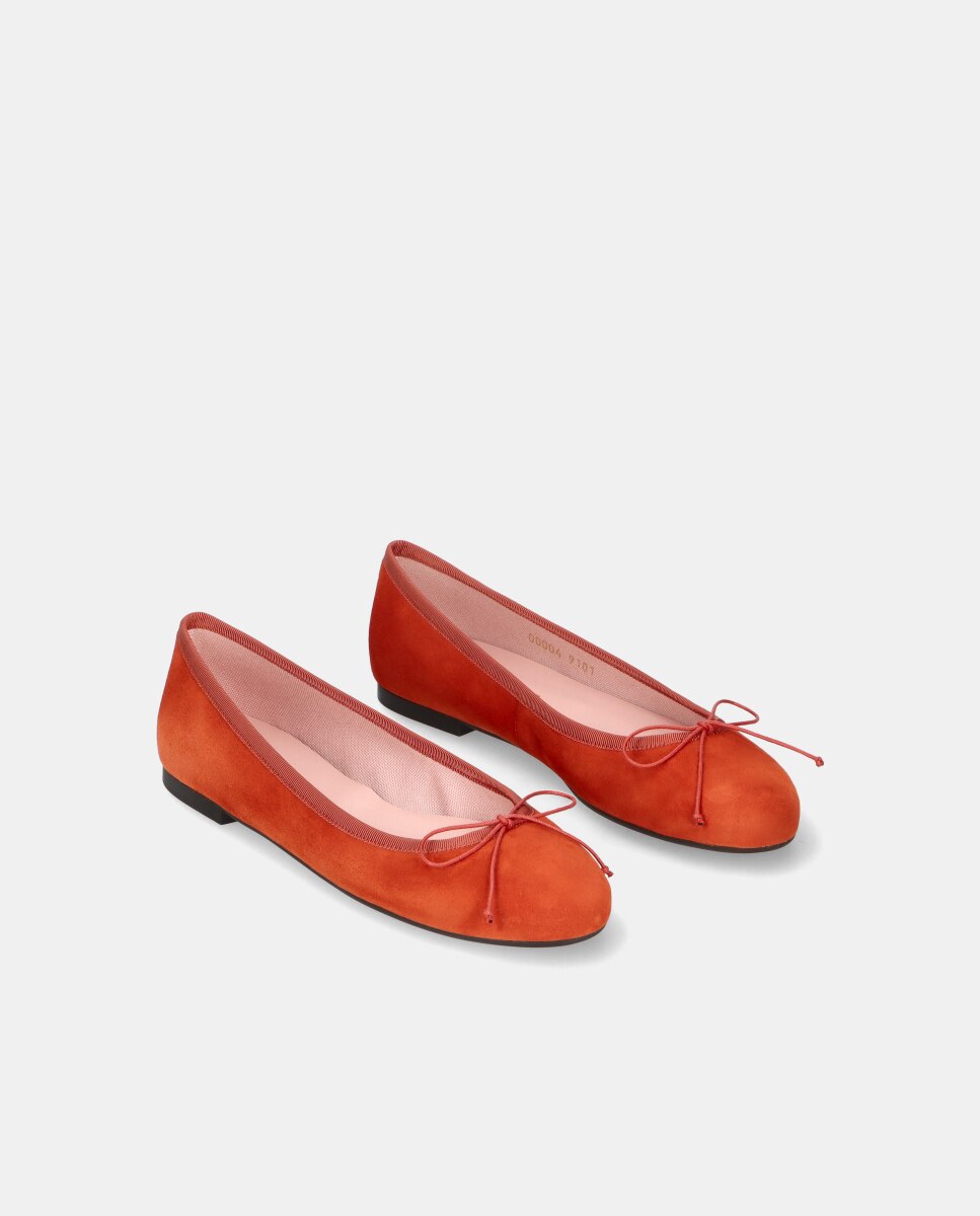 Bailarinas planas Nicole de mujer en ante suave - Pretty Ballerinas - Naranja Naranja-3