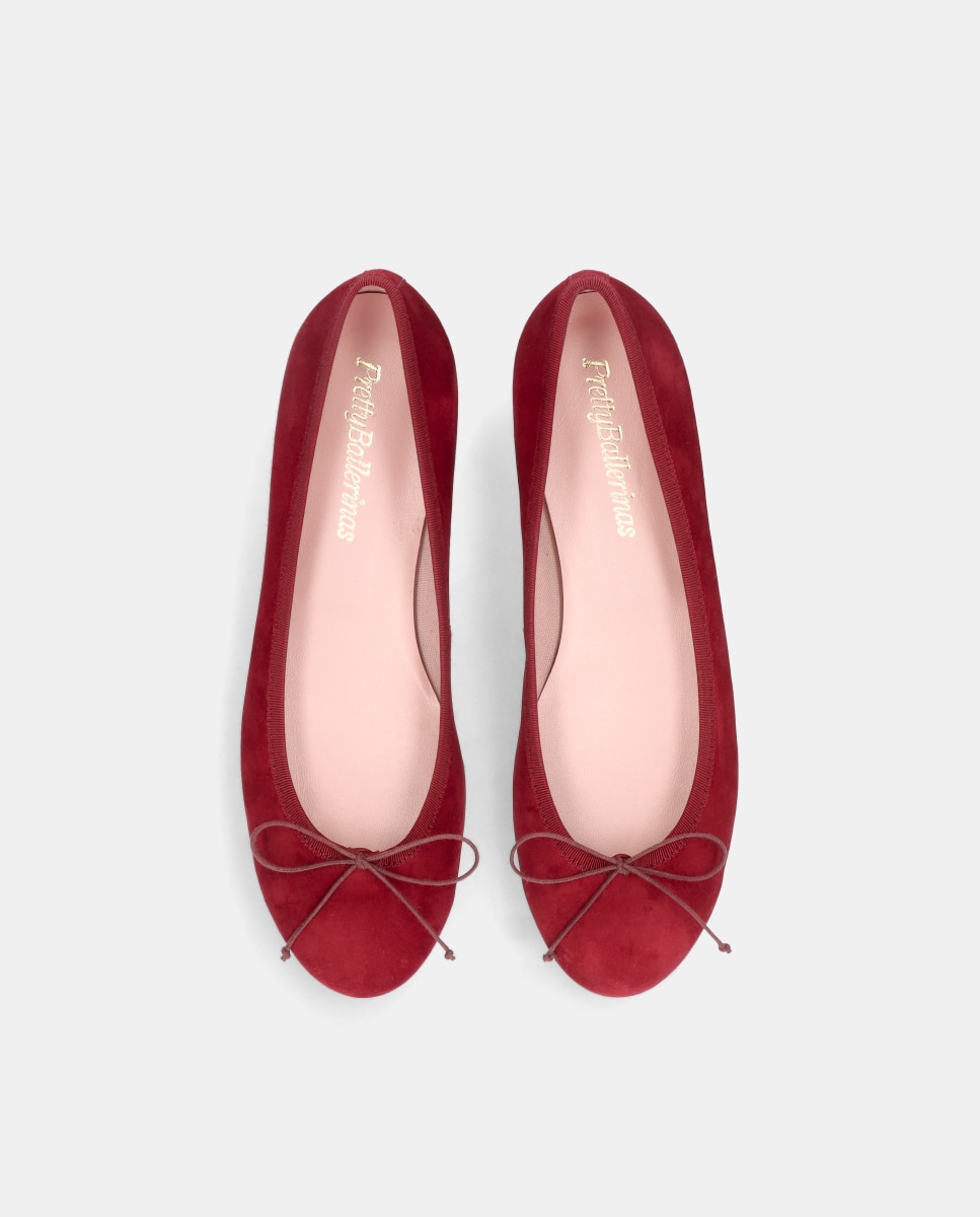 Bailarinas planas Nicole de mujer en ante suave - Pretty Ballerinas - Rojo Rojo-2