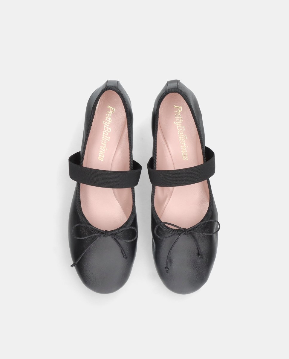 Bailarinas lea de mujer en napa suave con tira elástica - Pretty Ballerinas - Negro Negro-2