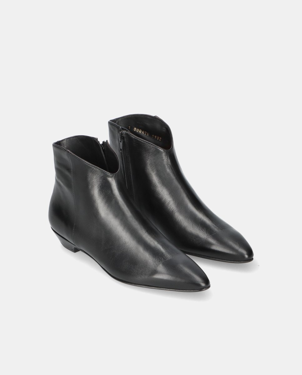 Botines robin de mujer en piel con cremallera - Pretty Ballerinas - Negro Negro-3