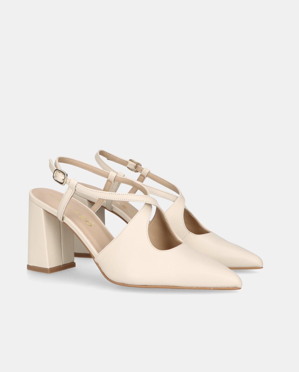 Zapatos de salón renata de mujer en napa con tira ajustable - Mascaró - Blanco Blanco-3