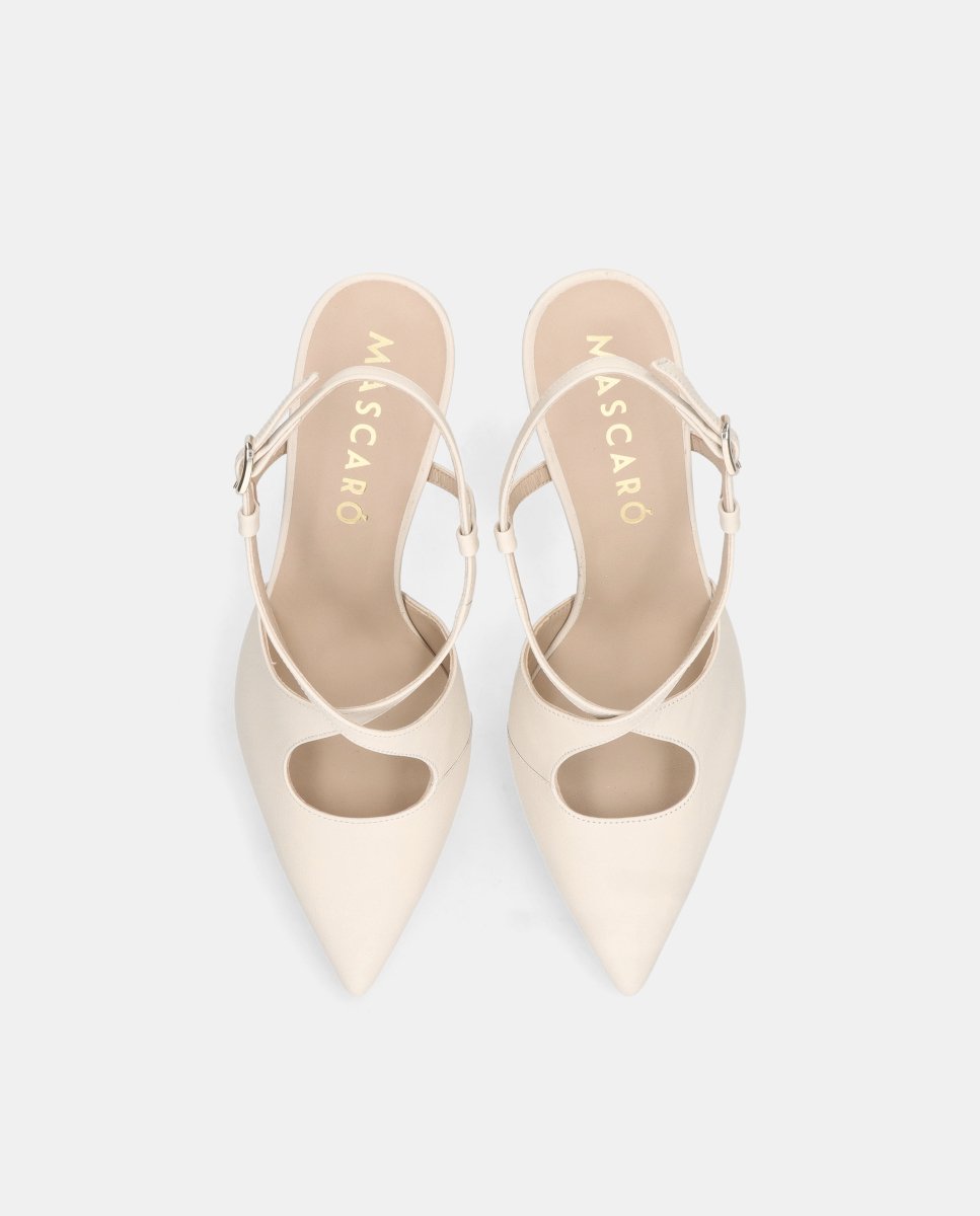 Zapatos de salón renata de mujer en napa con tira ajustable - Mascaró - Blanco Blanco-2