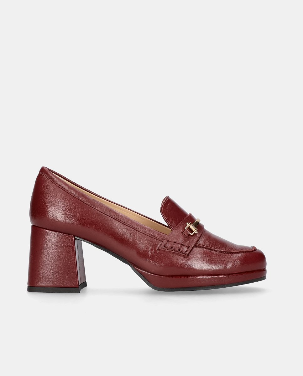 Salones gillian de mujer en napa con hebilla - Mascaró - Rojo Teja Rojo Teja-1