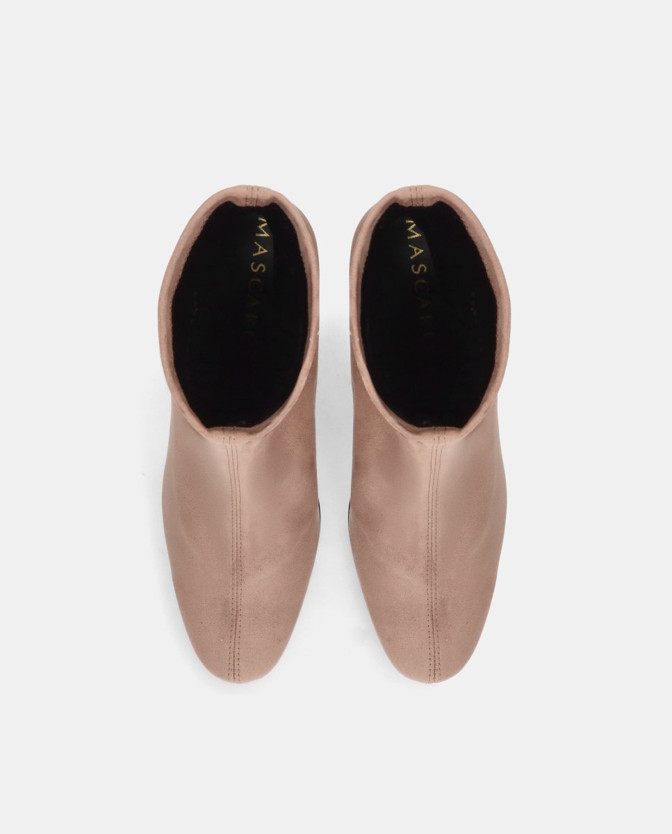 Botines freja de mujer en tela elástica efecto ante - Mascaró - Beige Beige-2