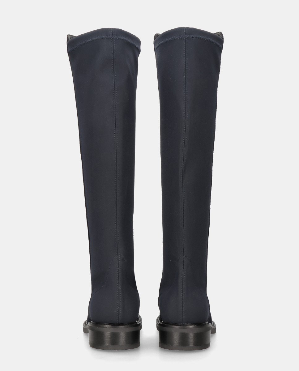Botas janne de mujer en ante y tela elástica - Mascaró - Azul Azul-2