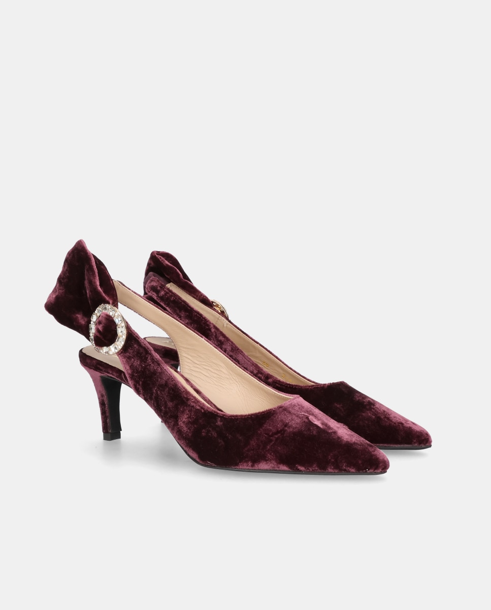 Imagen 3 de Zapatos de salón Phoebe en terciopelo con hebilla de cristales - Mascaró - Morado Morado