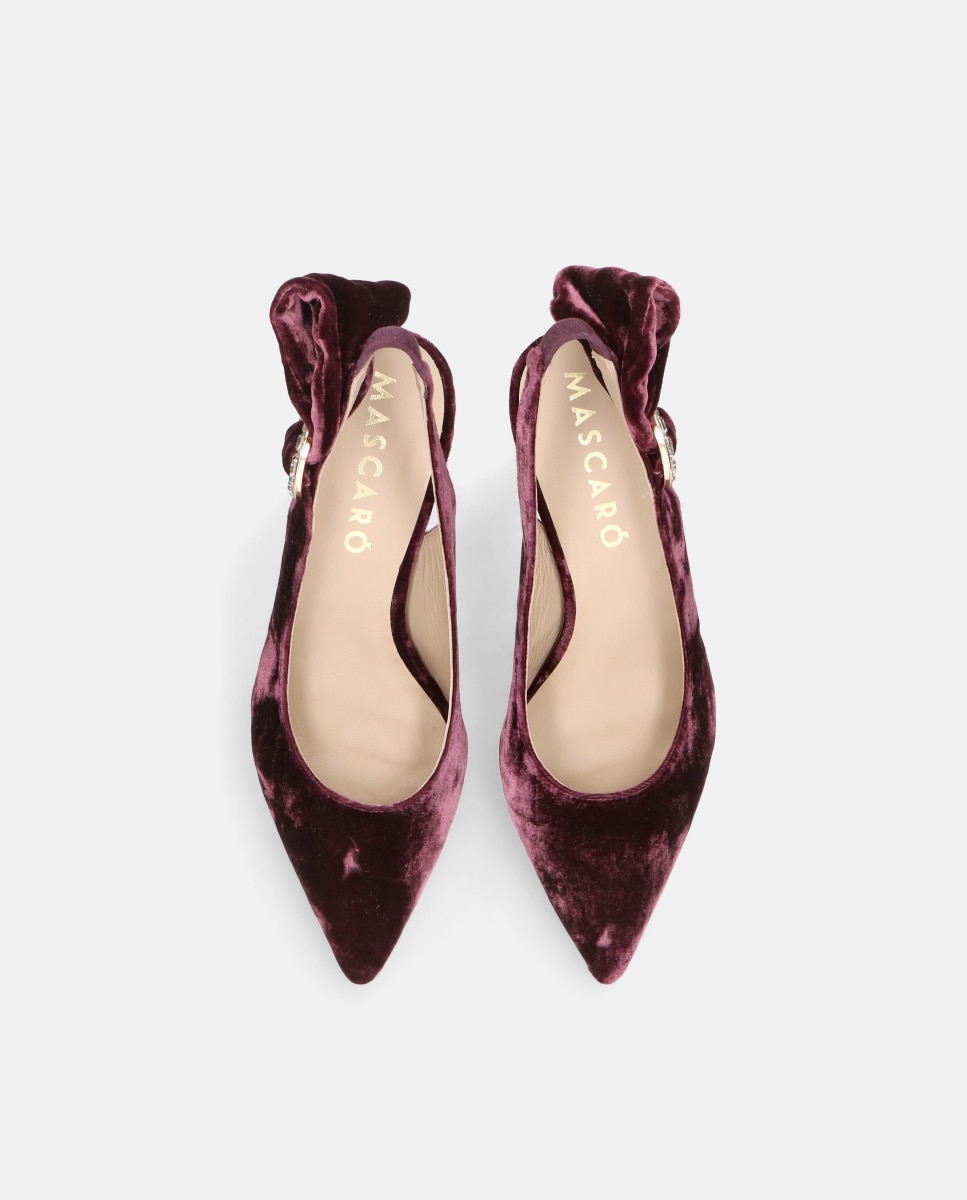 Imagen 2 de Zapatos de salón Phoebe en terciopelo con hebilla de cristales - Mascaró - Morado Morado
