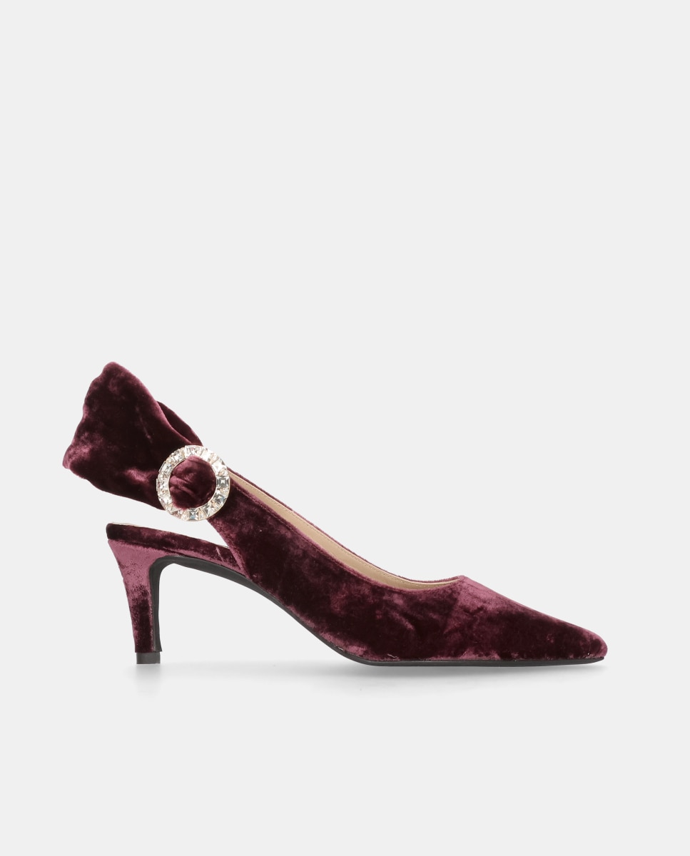 Imagen 1 de Zapatos de salón Phoebe  en terciopelo con hebilla de cristales Morado