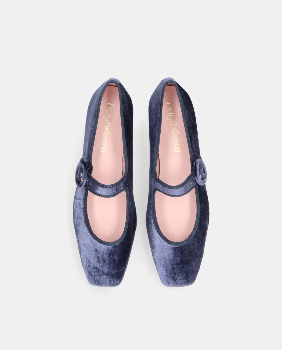 Bailarinas camille de mujer en terciopelo - Pretty Ballerinas - Azul Azul-2