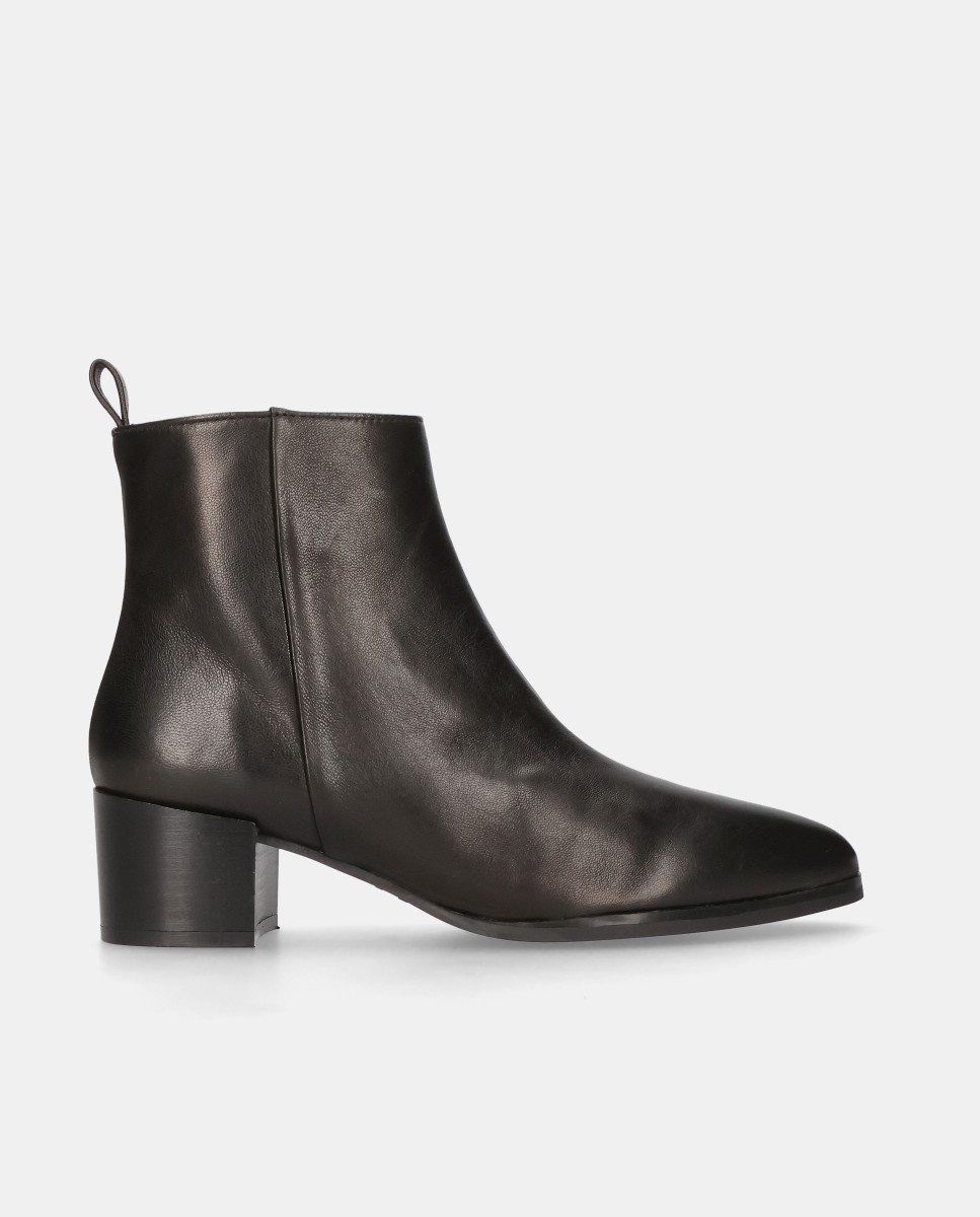 Botines sharon de mujer en napa con cierre de cremallera - Mascaró - Negro Negro-1