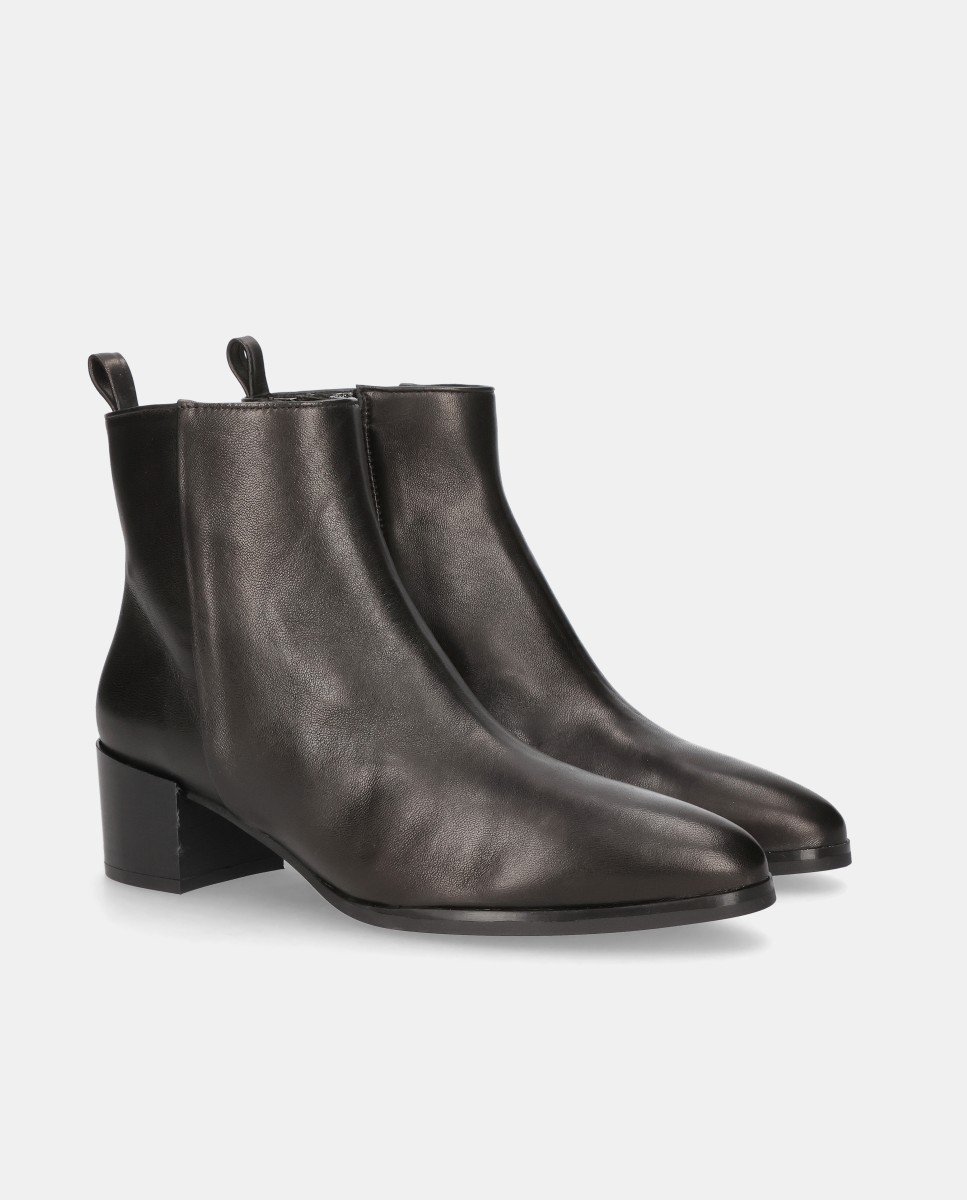 Botines sharon de mujer en napa con cierre de cremallera - Mascaró - Negro Negro-3