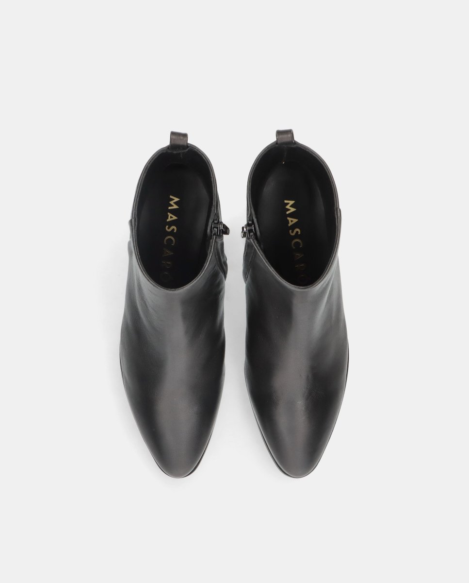 Botines sharon de mujer en napa con cierre de cremallera - Mascaró - Negro Negro-2