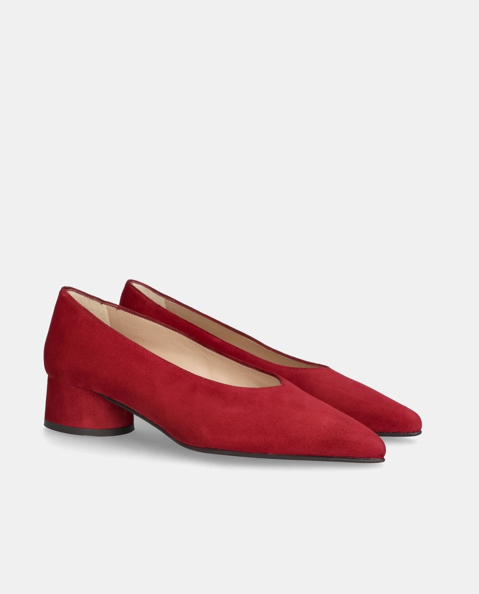 Zapatos de salón holly de mujer en ante suave - Mascaró - Rojo Rojo-3