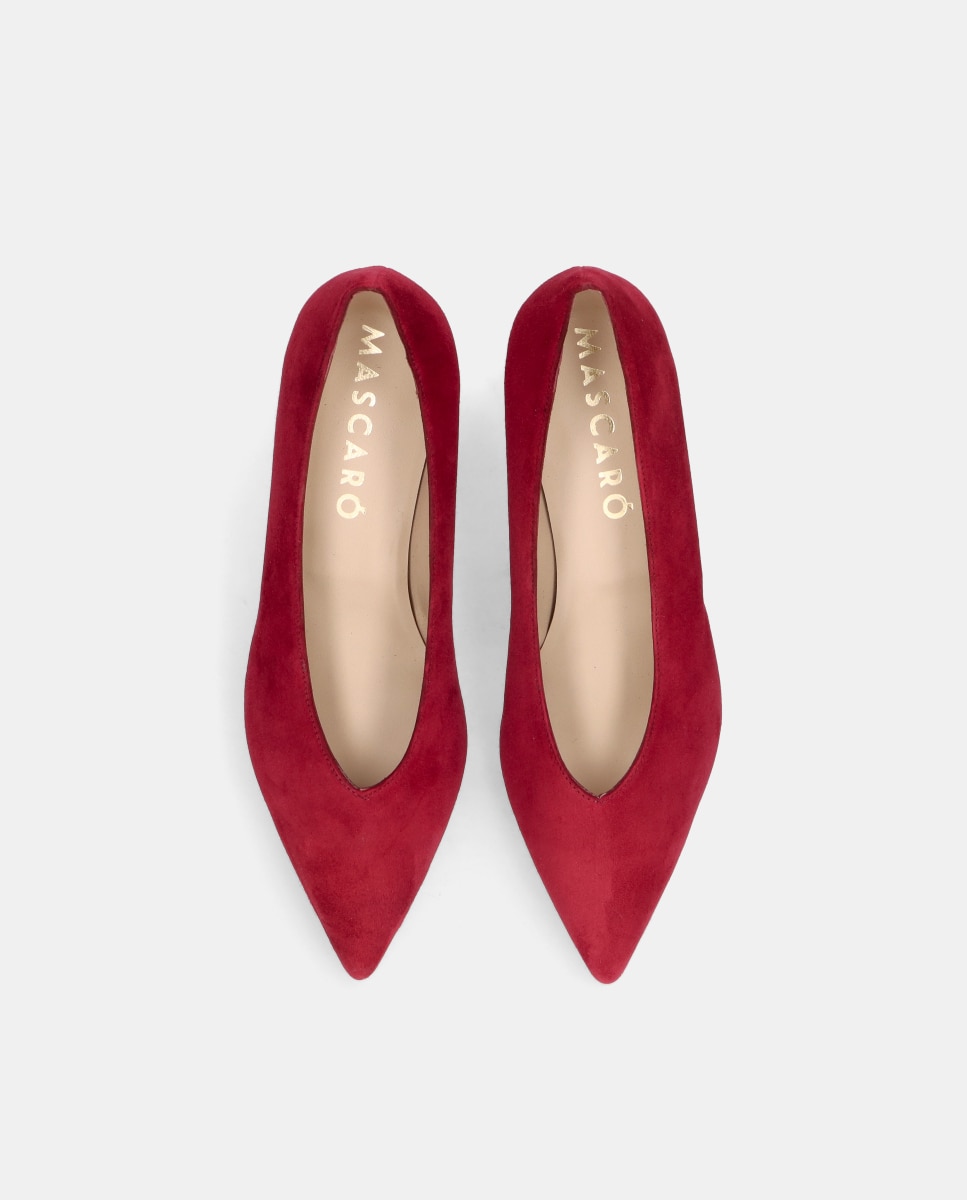 Zapatos de salón holly de mujer en ante suave - Mascaró - Rojo Rojo-2