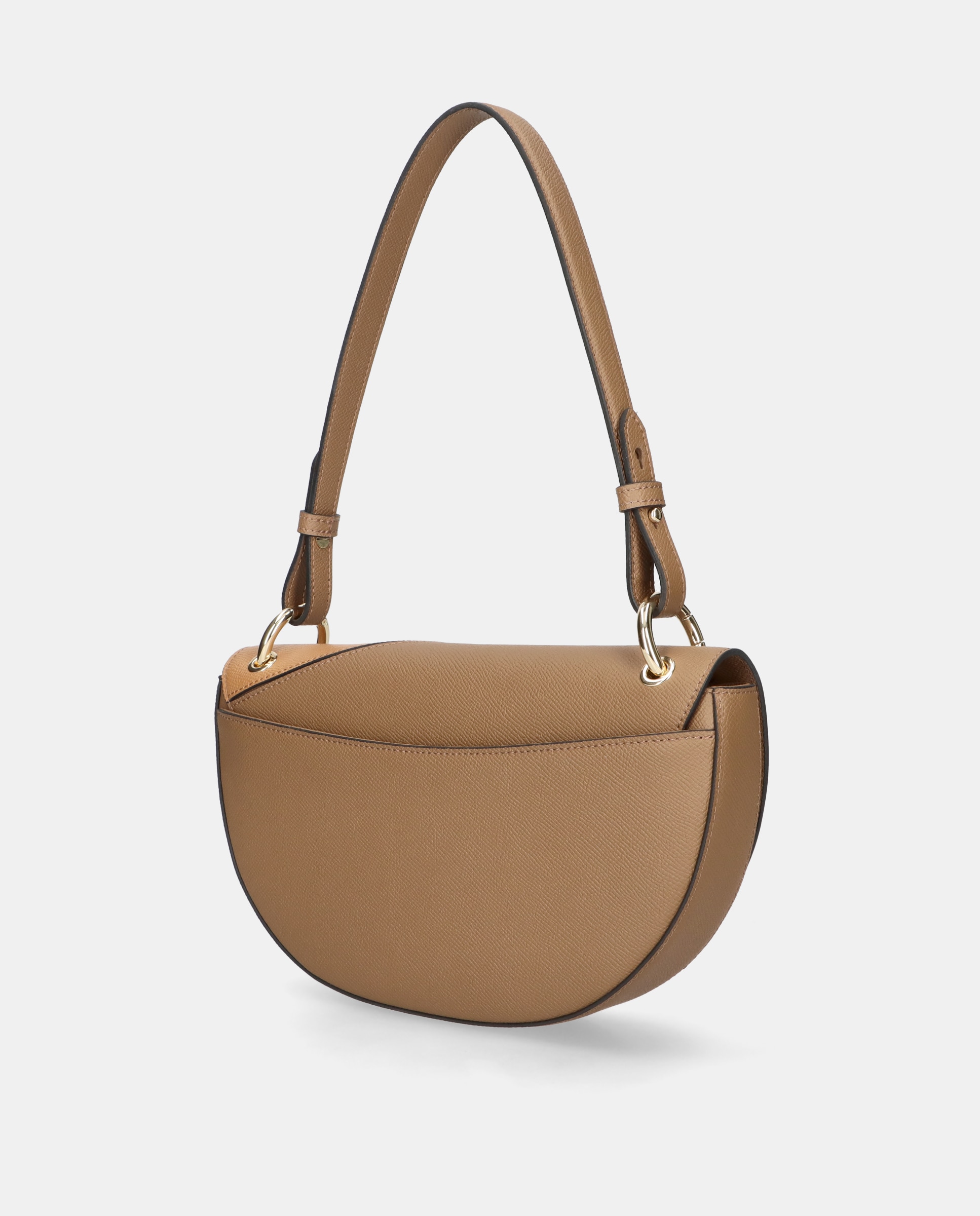 Bolso de hombro de mujer en piel con asa ajustable - Jaime Mascaró - Beige/Marrón Beige/Marrón-3