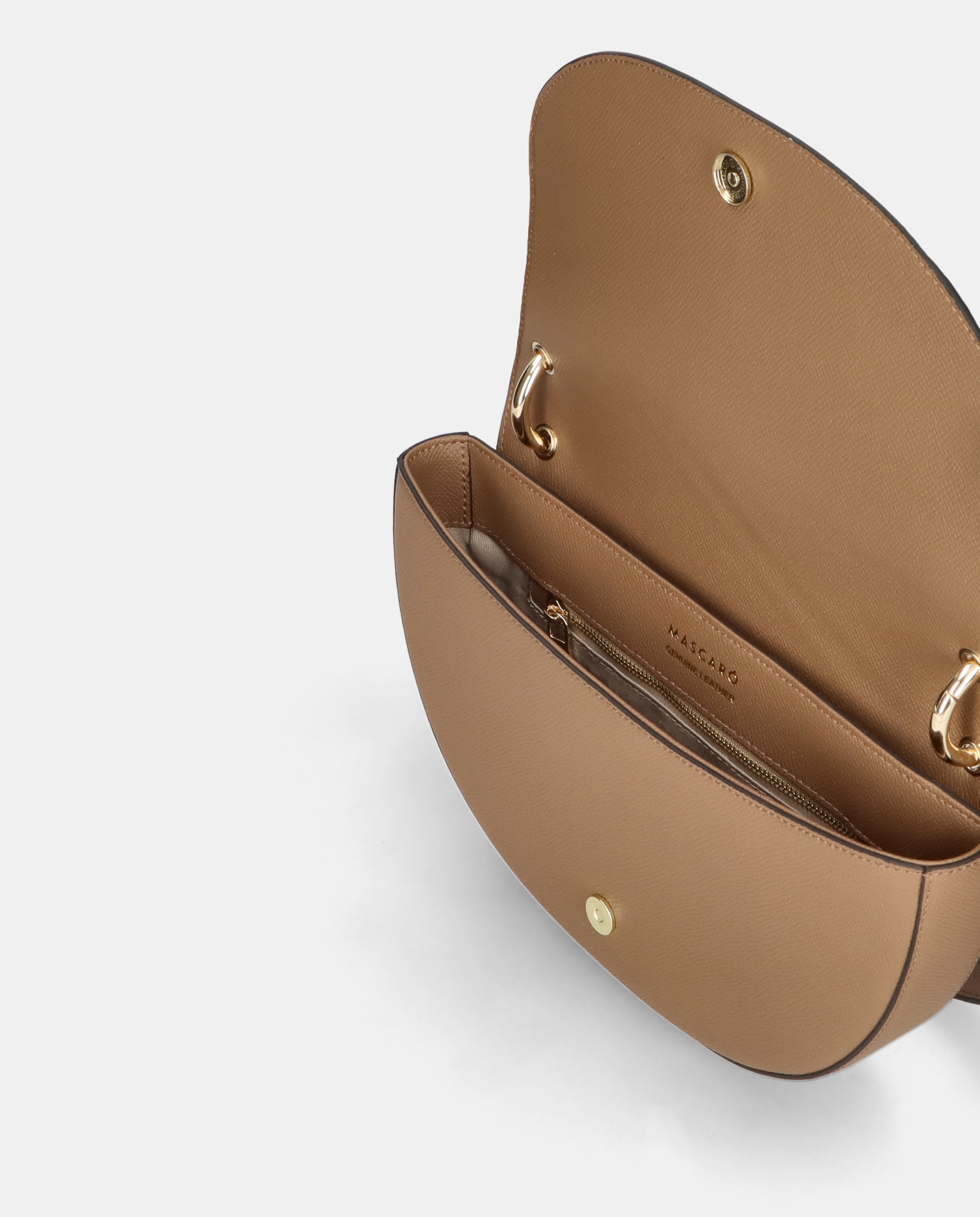 Bolso de hombro de mujer en piel con asa ajustable - Jaime Mascaró - Beige/Marrón Beige/Marrón-2