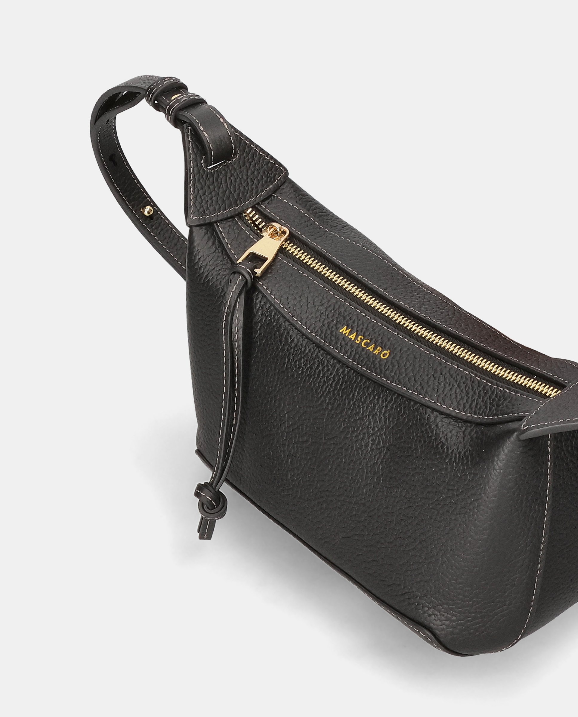 Bolso bandolera de mujer en piel - Mascaró - Negro Negro-2