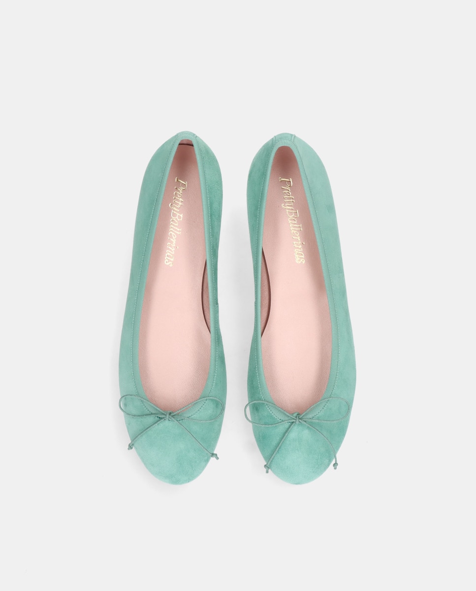 Bailarinas planas Nicole de mujer en ante suave - Pretty Ballerinas - Verde azulado Verde azulado-2