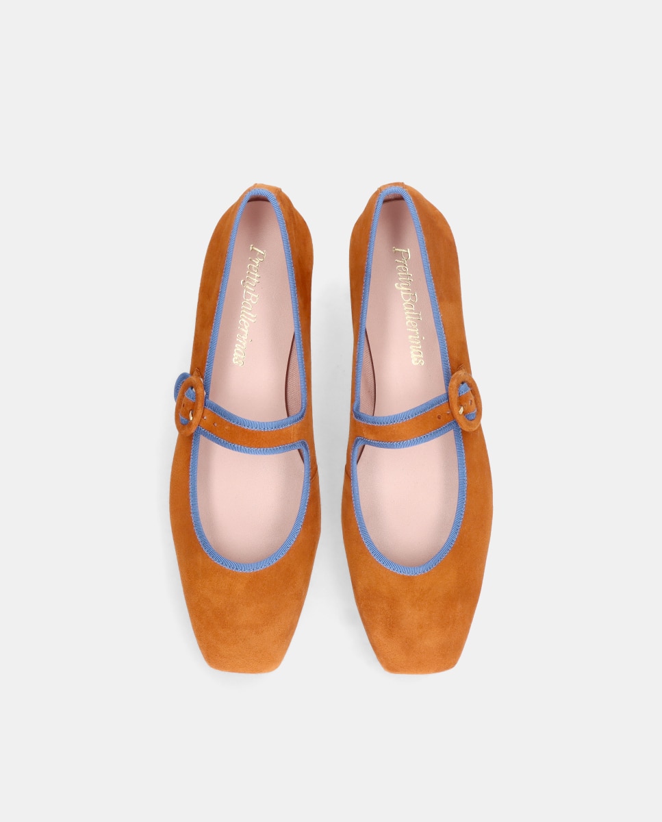 Bailarinas Camille de mujer en ante suave - Pretty Ballerinas - Naranja / Azul marino Naranja / Azul marino-2