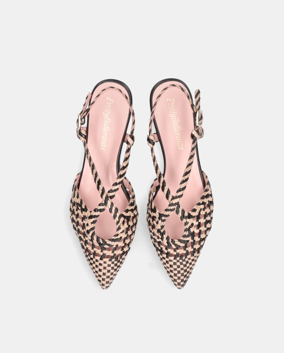 Bailarinas Ella de mujer en napa entrelazada - Pretty Ballerinas - Negro / Natural Negro / Natural-2