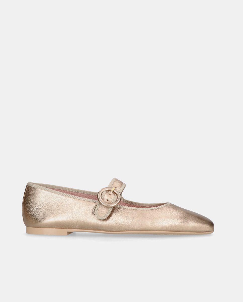 Bailarinas camille de mujer en napa suave - Pretty Ballerinas - Oro Oro-1