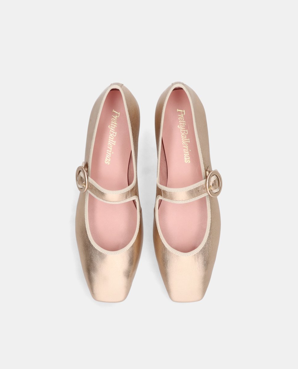 Bailarinas camille de mujer en napa suave - Pretty Ballerinas - Oro Oro-2