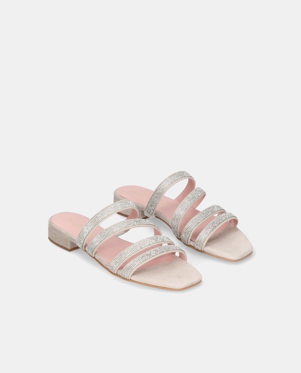 Sandalias eva de mujer en ante y strass - Pretty Ballerinas - Gris Gris-3