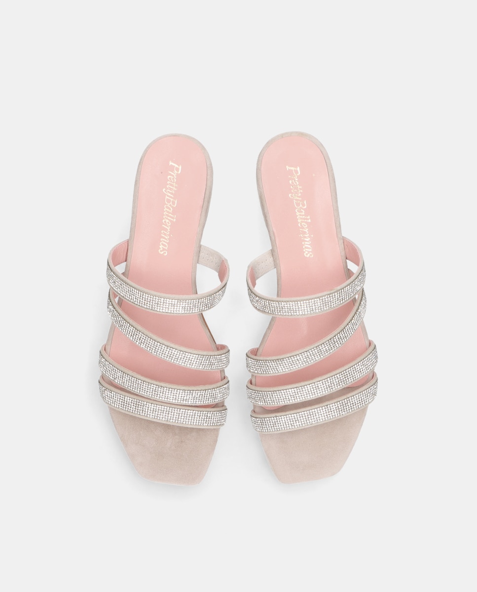 Sandalias eva de mujer en ante y strass - Pretty Ballerinas - Gris Gris-2