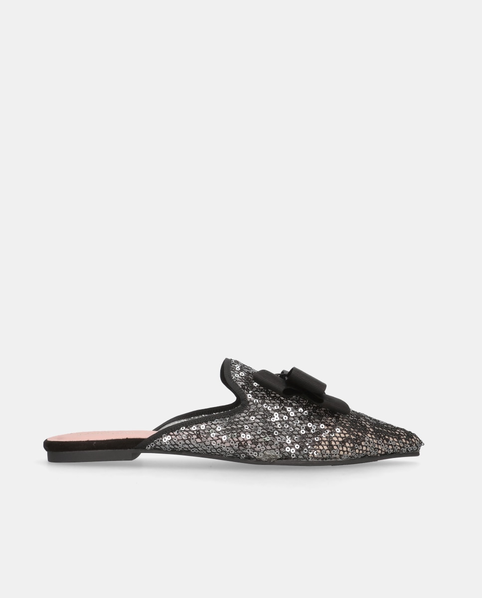 Pretty Ballerinas - Mules Ella de mujer en red cubierto de lentejuelas.