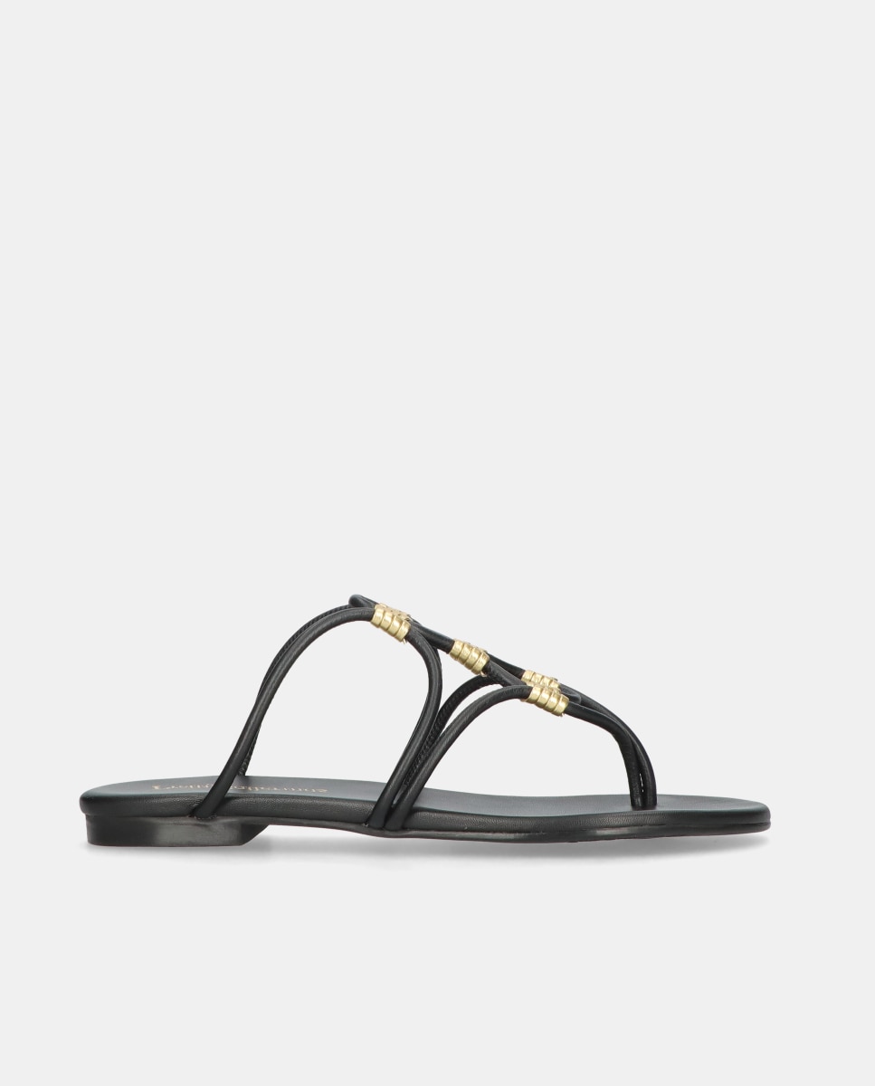 Sandalias planas Judy de mujer en macrame elástico - Pretty Ballerinas - Negro Negro-1