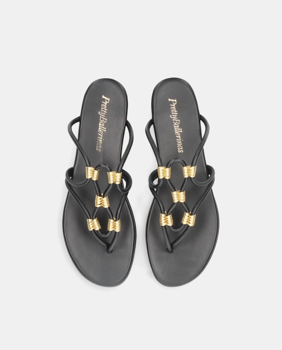 Sandalias planas Judy de mujer en macrame elástico - Pretty Ballerinas - Negro Negro-2